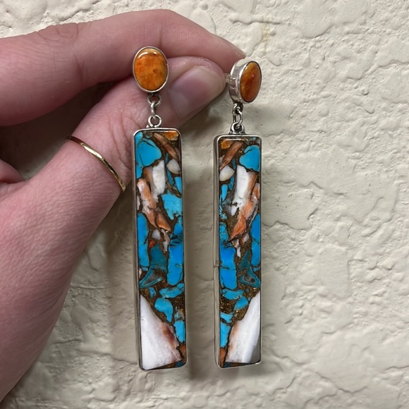 JB Sterling Turquoise & mix stone Earrings - Picture 3 of 4